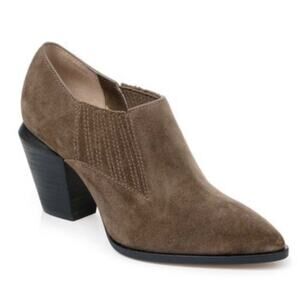 Splendid Hertha Block Heel Suede Booties Sable Brown Women's Size 8 NEW